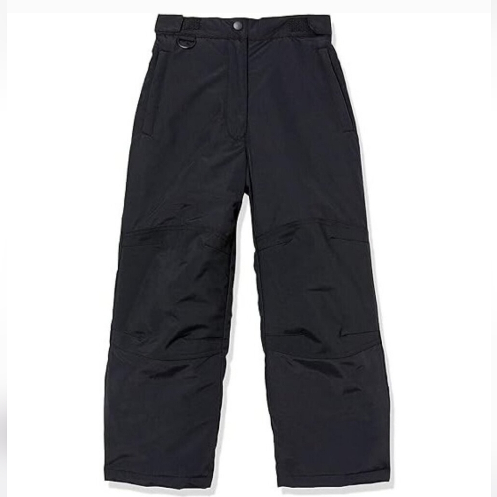 Kids Black Water Resistant Snow Pants Size L